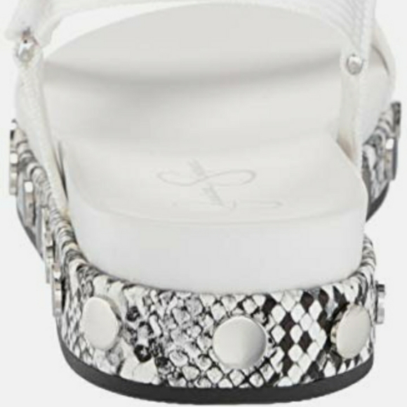 Perrie Jessica Simpson White Snakeskin Stud Strappy Sandals shoes 9.5 NEW DEAL - Picture 5 of 9